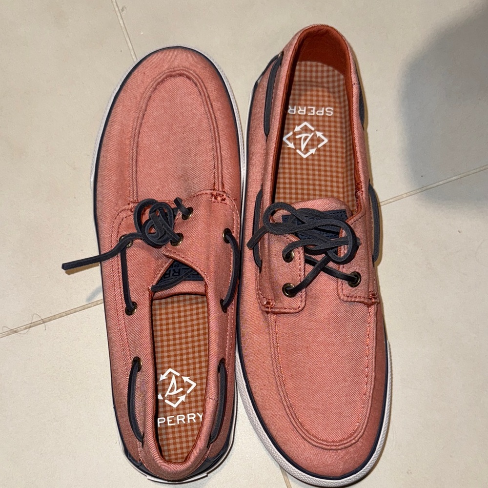 Sperry Men's Coral Canvas Boat Shoes